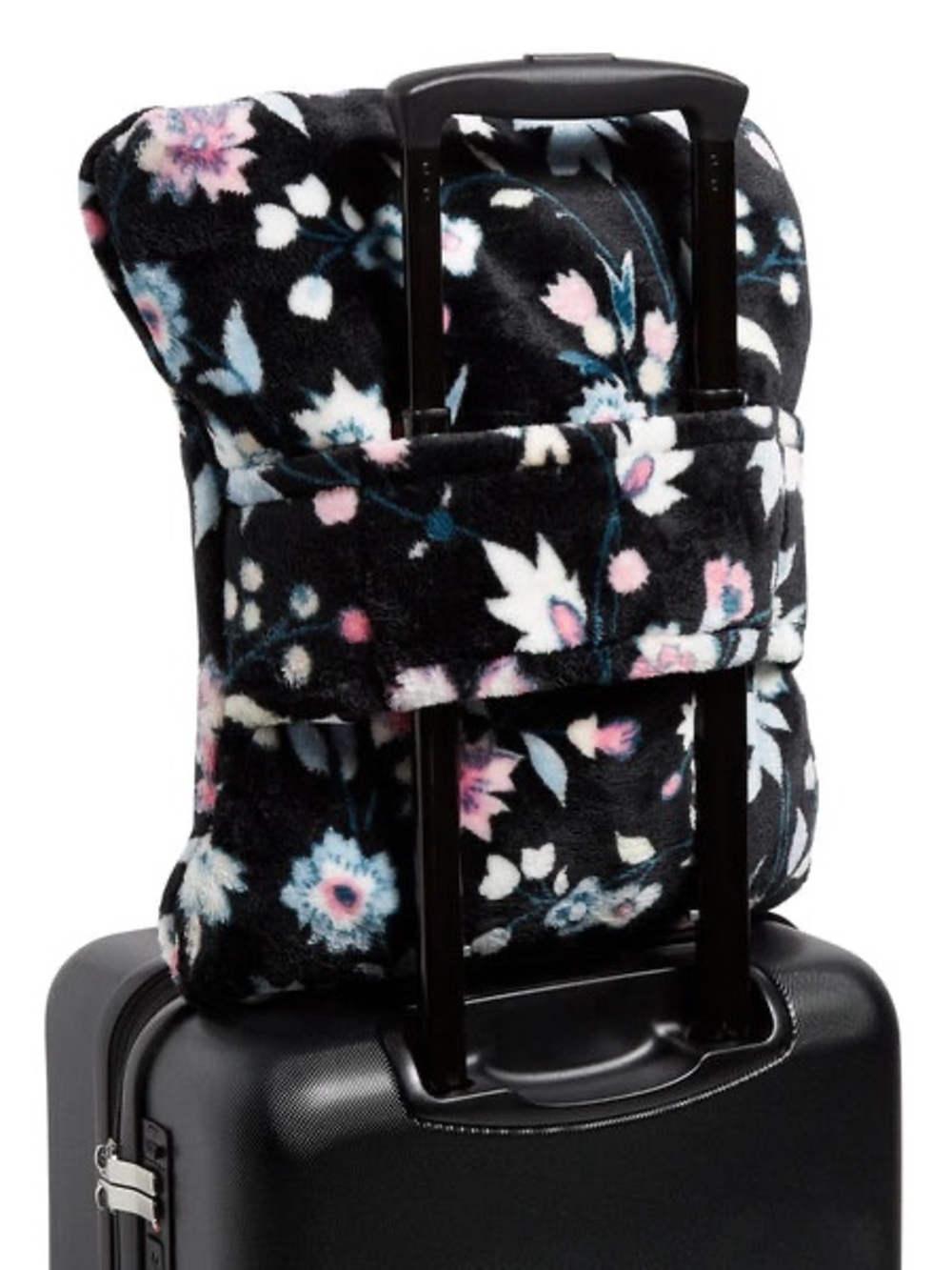 NWT Vera Bradley Plush Fleece Travel Blanket with Trolley Sleeve, Botanical Dits